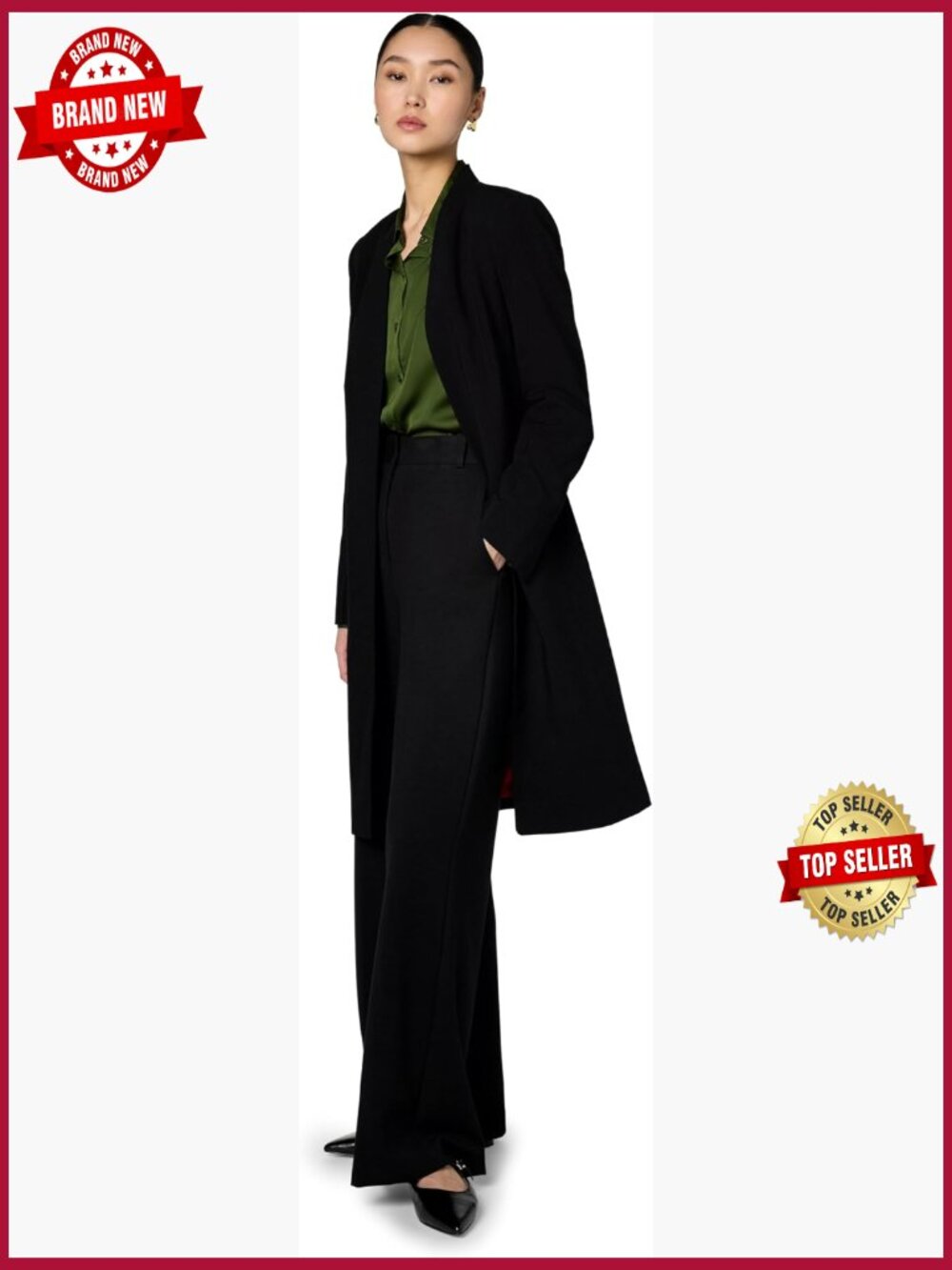 Womens Collarless Long Suiting Jacket Blazer Halston H Hardware